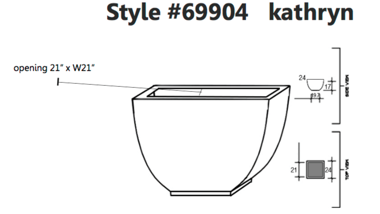 Kathryn Tapered Square Fiberglass Planter