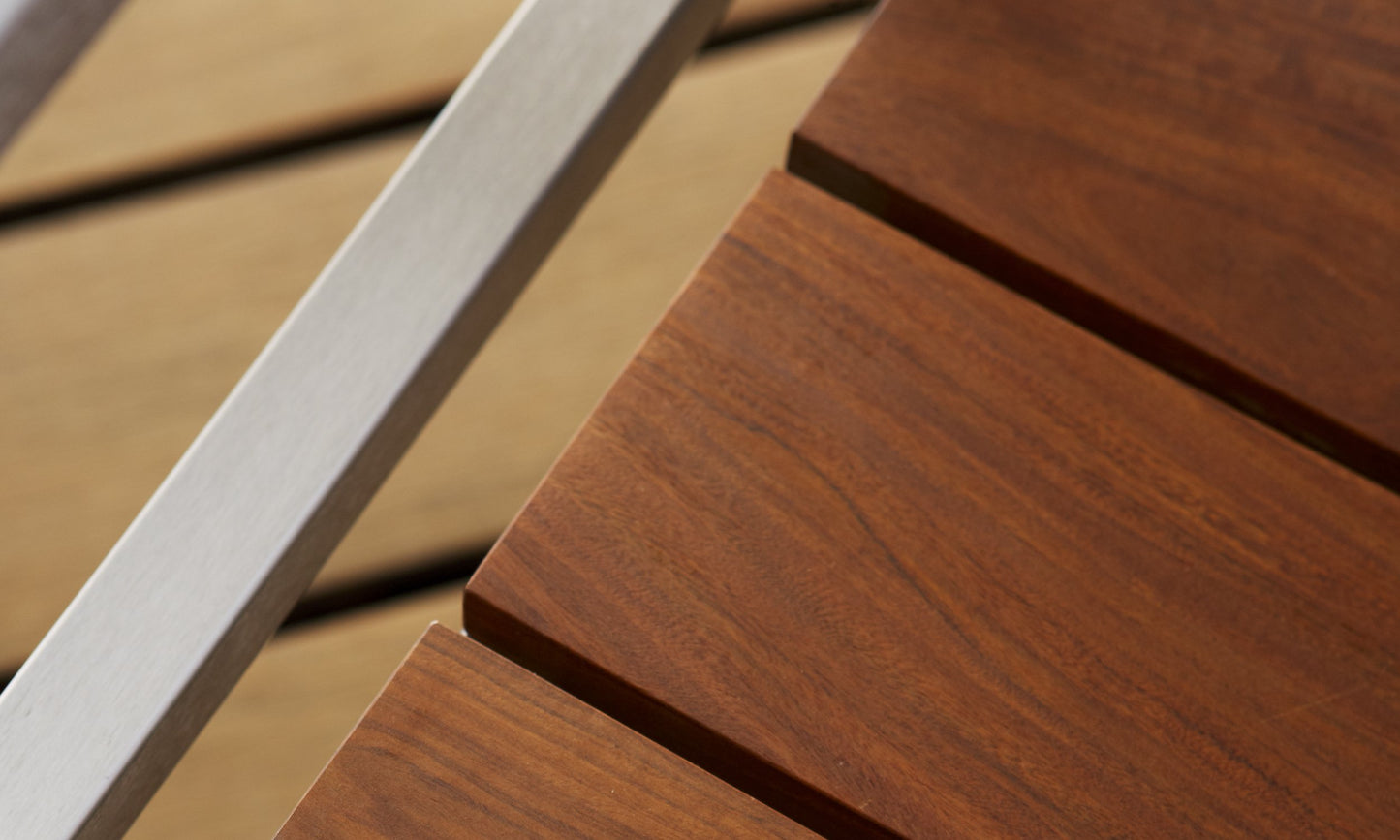 Case Study® Stainless Dining Chair with Arms - Wood