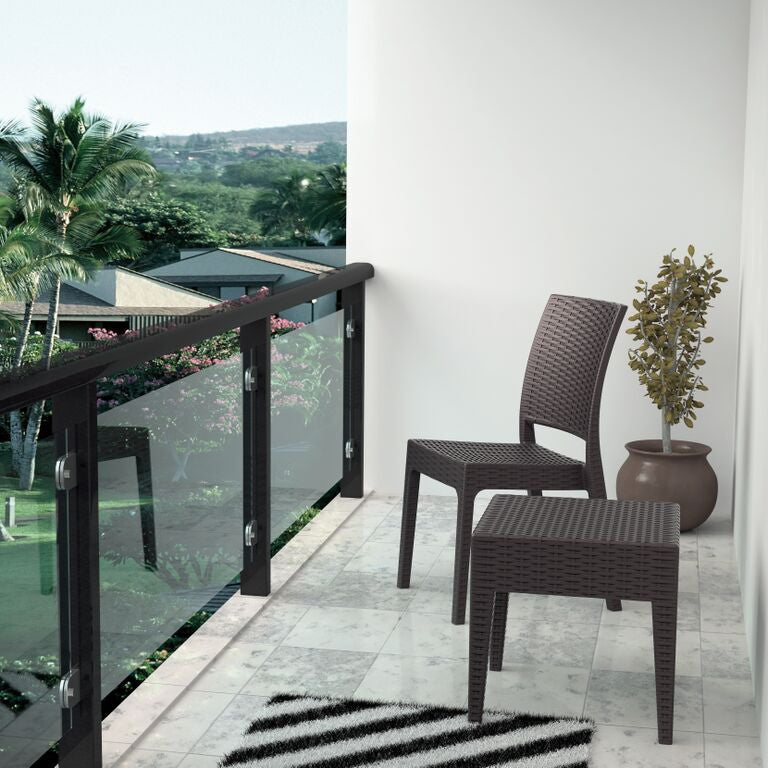 Compamia Miami Outdoor Square Wickerlook Resin Side Table - - 2