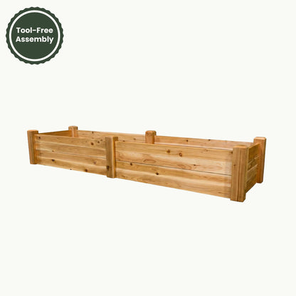 Raised Garden Bed – 24” x 95” – 14” Deep Cedar Planter