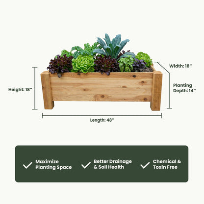 Gronomics Cedar Outdoor Planter 18" x 48" x 18"