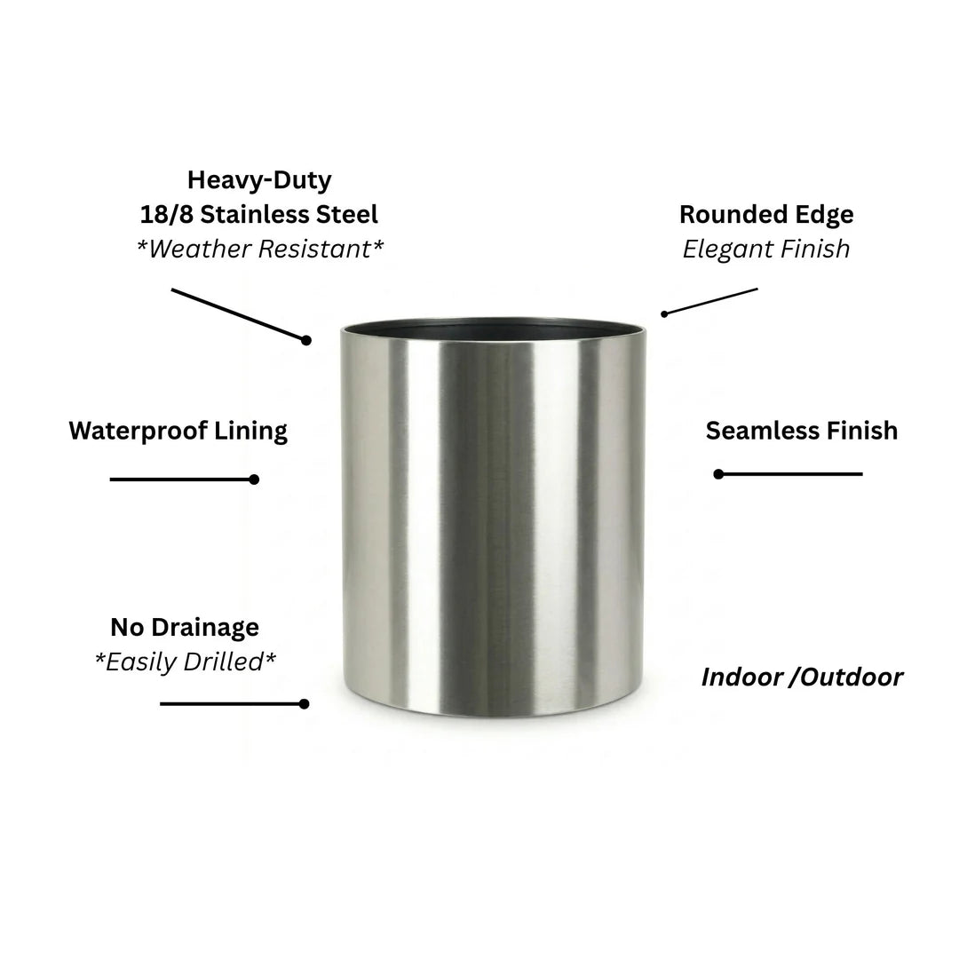 NMN Designs Knox Cylinder Heavy Duty Planter - White