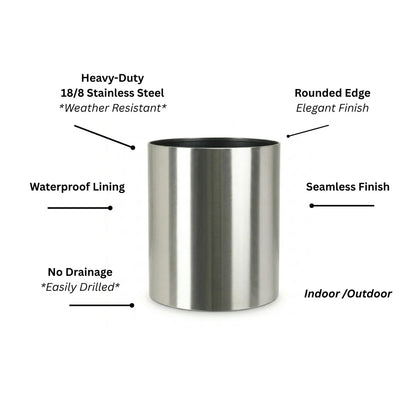 NMN Designs Knox Cylinder Heavy Duty Planter - White