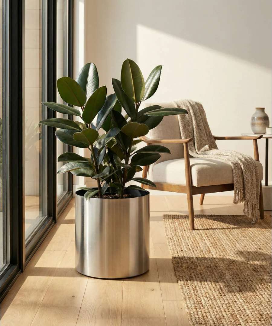 NMN Designs Knox Cylinder Heavy Duty Planter - White