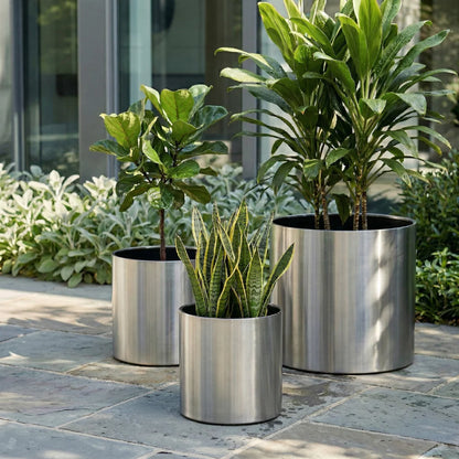 NMN Designs Knox Cylinder Heavy Duty Planter - White