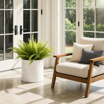 NMN Designs Knox Cylinder Heavy Duty Planter - White
