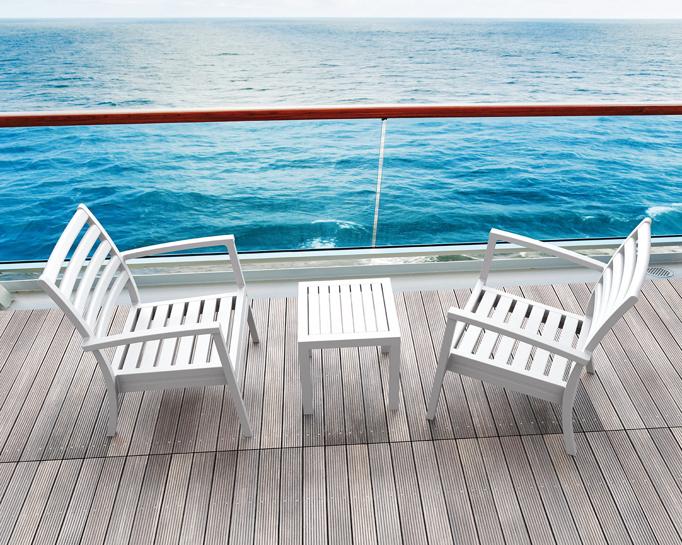 Compamia Outdoor Ocean Square Resin Side Table -  - 13