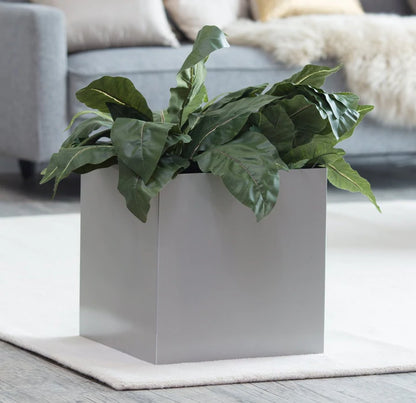 NMN Designs Madeira Aluminum Cube Planter Large - With Wheeled Plate