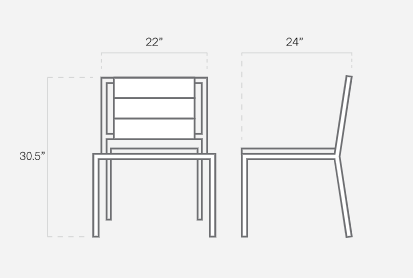 Case Study® Stainless Dining Chair - Armless - Wood