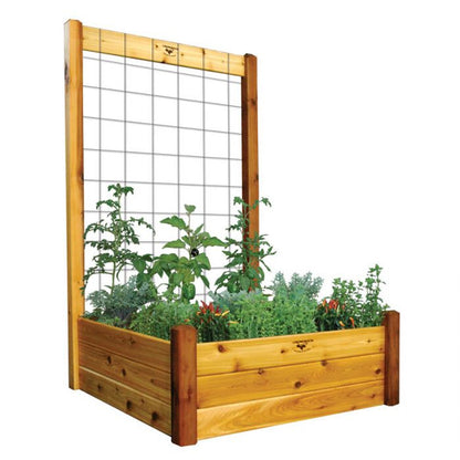 Gronomics Easy Assembly Raised Garden Bed with Trellis Kit 48X48X80